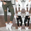FIONTO Ripped Jeans for Women Joggers Big Size Trousers Stretch Pencil Pants Leggings Harajuku Plus 210809