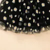 Baby Girl Princess Dress Cartoon Short Puff Tulle Sleeve med Bow Flower Print Sommar Puffy för Halloween Party Costume