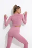 Chándales Moda April Grass Diseñador de la marca Traje de yoga para mujer Conjunto de ropa de gimnasia Cremallera Ropa deportiva Chándal Fitness Ropa deportiva 5 piezas Corredor Danza Yogaworld Elástico