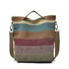 Bolsa de lona de gran capacidad Patchwork Paquete diagonal portátil para mujeres Costuras coloridas Bolsos de gimnasio Q0705