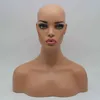 Ny artikel Realistisk kvinnlig svart glasfiber mannequin dummy head byst för spets peruk och smycken visar ems ship7321491