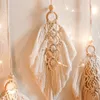 Macrame Leaf hand-woven cotton tapestry pendant wall hanging Wedding decoration Bedroom bedside wall hanging home decor