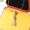 Donia Smycken Lyx halsband Europeiskt och Amerikanskt Mode Tassel Leopard Titanium Steel Micro-Set Zircon Pendant Designer Present Tillbehör