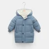 冬の女の子のダウンジャケット3-10歳の秋のファッション男の子暖かいジャケットキッズフード付きのアウターコートジャケット211023