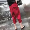 Zomer Korea Mode Vrouwen Elastische Taille Katoen Linnen Vintage Harem Broek All-Matched Casual Losse Plus Size S840 210512