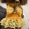 Bowknot Pet Dresses Leashes Suit Sexig Lace Husdjur Västar Hundkläder Sommar Andningsbara Teddy Dogs Kläder