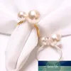 6pcs/lot Product Bright Pearl Napkin Ring Wedding Cloth El Table Decoration Rings Factory price expert design Quality Latest Style Original Status