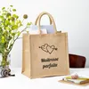 Autres fournitures de fête d'événement Mariage personnalisé Mme Burlap Tote Bag Bridal Retro Beach Bridesmaid Jute Custom litterary Simple GI300U