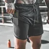 Mens 2 em 1 fitness executando shorts homens esportes shorts camuflagem de treinamento de secagem rápida ginásio esporte shorts homens corredores Calças curtas T200605