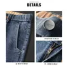 Browon marca jeans jeans para homens outono algodão solto reto roupas macias espessas casual tornozelo-comprimento s calças 211108