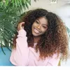 للنساء الإغلاق الماليزي Isee kinky curly الدانتيل الجبهة البشرية wigs8518311