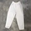 Женские гарем джинсы брюки мода высокая талия свободные белые джинсовые женские кнопки брюки весенняя уличная одежда панталон 10391 210629