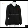 Hoodies Tişörtü Bayan Giyim Giyim Damla Teslimat 2021 İnsanlar Zehir Rose Kollu Baskı Hoodie Kazak Siyah Tumblr Estetik