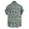 Coconut Print Hawaiian Beach Wear Shirt Heren Zomer Korte Mouw Tropische Aloha Shirts Mens Party Outfit Vakantiekleding 210522