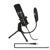 M1Lite PC Microphone with Mic Stand, Professional 3.5mm Jack Recording Condenser Microphone Compatible Laptop