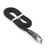 Flat Noodle Micro Typ C USB 1M 3FT 2.1A Kabel Datensynchronisation Ladekabel für Samsung Galaxy S20 10 Note 20 s9 HTC Smartphones