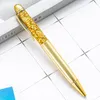 14.4 × 1.3 سنتيمتر QuickSand القلم جديد أزياء الذهب مسحوق حبر جاف القلم المبهر الملونة Quicksand الإبداعية المعادن الكريستال