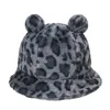 Nuova pelliccia sintetica invernale Panama Orso Orecchio Protezione solare esterna Cappello a secchiello Versatile Stampa leopardata Mucca Coniglio Capelli Peluche Bacino Cap9HPJ8909612