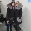 Maomaokong Winter Frauen Mantel schwarze Jacken Oberbekleidung dicke Parkas natürliche echte Fuchspelz Damenjacke 210928