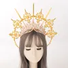 LOLITA HALO Crown Costume Acessórios Gold Halo deusa Halo de ouro Vintage KC FILHA PABELA VIRGEM MARY BAROQUE TIARA CABEÇA