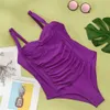 Swimsuit Women Women Plus size da bagno classico Solido Solido Sust Up Summer Bathing costume da spiaggia S ~ 3xl 210702