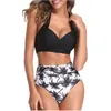 Em estoque sexy cintura alta biquíni halter plus size swimwear mulheres maiô feminino-biquíni conjunto bodysuit maiô terno verão