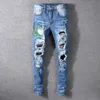 Mode Streetwear hommes jean haute qualité élastique mince Fiy détruit déchiré Denim Punk pantalon broder concepteur Hip Hop pantalon