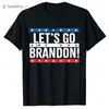 Vamos ir Brandon EUA Bandeira Cores Vintage T-Shirt Homens Roupas Gráfico Tees Bo29