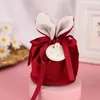 Paskalya Sevimli Bunny Hediye Paketleme Çantaları Kadife Sevgililer Günü Tavşan Çikolata Şeker Çanta Düğün Doğum Günü Partisi Takı Organizatör XY553