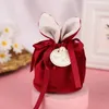 Wielkanoc Cute Bunny Prezent Pakowania Torby Aksamitne Walentynki Królik Czekoladowy Cukierki Torby Wedding Birthday Party Biżuteria Organizator XY553