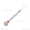 Baby Pacifier Holders Chain Clips Natural Wood Silicone Tinging Pärlor Nyfödda tänder Practice Toys Spädbarn Matande barn Tugga leksak 3224283