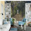 Sfondi moderni del giardino del corridoio della vite in stile europeo per il salotto Wallpaper del paesaggio 3d