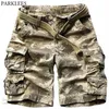 Wojskowy Styl Kamuflaż Spodenki Cargo Mężczyźni Dorywczo Kolano Długość Szorty Work Homme Multi-Loose Casual Short Masculino 210522