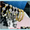 Biżuterluxury Cubic Zircon Daisy Flower Big Hoop Kolczyki dla kobiet Wedding Fashion Party Biżuteria zaręczyny Brincos Femmal E7750 Hie Drop