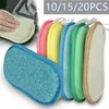 Keukensponzen voor afwassen Niet-kras Microfiber Magic Spons Borstel Non Stick Pot Cleaning Doek Keukenbenodigdheden 211215