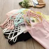 Summer 2 3 4 5 6 7 8 10 Years Children Clothing All Match Baby Beach Vest Candy Color Sexy Strapless T-Shirt For Kids Girls 210625