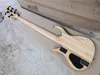 5 Strings Neck-thru-body Electric Bass Guitar with Black Hardware,2 Pickups,Can be customized