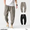 Privathinker Cotton Linen Casual Harem Pants Men Joggers Man Summer Trousers Male Chinese Style Baggy Harajuku Clothe 210715