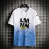 Męskie Gradient Tee Koszulki Moda Trend List Krótki Rękaw O-Neck Luźne Koszulki Topy Designer Mężczyzna Summer Casual Hip Hop Cienkie Pary Koszulki