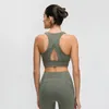 Gymkläder High Neck Sports Bh Triangle Hollow Beautiful Back samlade stötsäkra kvinnor Yoga Fitness Underwear
