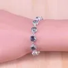 Risenj Rainbow Cubic Zircon Cor de Prata Jóias Conjunto para Mulheres Desfazer Brincos Colar Anel Pulseira Set Nupcial Jóias H1022