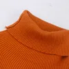 OUMENGKA femmes automne hiver décontracté pull à col roulé Style coréen confortable tricoté chaud femme pull pouce trou pull X0721