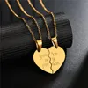 Pendentif Colliers UZone 1 paire Collier coeur d'amour en acier inoxydable Vous êtes ma promesse de personne pour le collier cadeau de Vanlentine