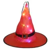 Cappello da strega di Halloween Cappello da mago luminoso Ciondolo con corda Decorazione da tavola per feste a casa Bagliore nel buio Tappo LED colorato Decorazioni per interni G76VU8S