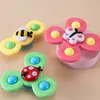 3pcs Cartoon Animal Bath Toy For Kids ABS Colorful Insect Fidget Spinner Relieve Stress Gyro Educational Rattle Baby 210712