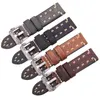 Bandes faites à la main avec boucle rétro en acier inoxydable 22mm 24mm hommes femmes bracelet en cuir véritable ceinture montre accessoire