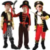 Halloween Kids Pirate Costume With Hat Fancy Boys Girls Outfit Sets For Children Birthday Party School Carnival Dress No Weapon Q0910