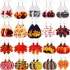 Boucles d'oreilles pendantes en simili cuir d'automne en forme de larme à carreaux, citrouille, tournesol, feuilles d'érable, bijoux d'automne, Thanksgiving pour femmes, accessoire de vacances