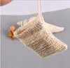 Natuurlijke exfoliërende mesh zeep saver sisal tas pouch houder voor douche bad schuimende en drogen 150pcs