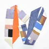 16 momme scarf 100% real silk color blocking neckerchief multifunction twilly headband bag accessories